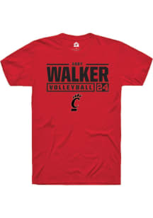 Abby Walker  Cincinnati Bearcats Red Rally NIL Stacked Box Short Sleeve T Shirt