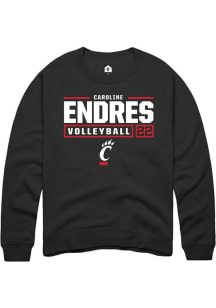Caroline Endres  Rally Cincinnati Bearcats Mens Black NIL Stacked Box Long Sleeve Crew Sweatshirt