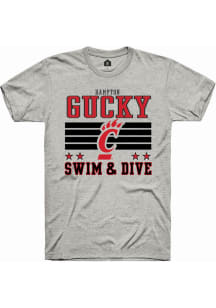 Hampton Gucky  Cincinnati Bearcats Ash Rally NIL Striped Short Sleeve T Shirt