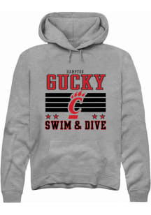 Hampton Gucky  Rally Cincinnati Bearcats Mens Grey NIL Striped Long Sleeve Hoodie
