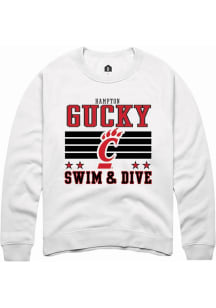 Hampton Gucky  Rally Cincinnati Bearcats Mens White NIL Striped Long Sleeve Crew Sweatshirt