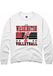 Zeta Washington  Rally Cincinnati Bearcats Mens White NIL Striped Long Sleeve Crew Sweatshirt