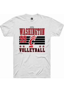 Zeta Washington  Cincinnati Bearcats White Rally NIL Striped Short Sleeve T Shirt