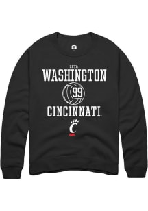Zeta Washington  Rally Cincinnati Bearcats Mens Black NIL Sport Icon Long Sleeve Crew Sweatshirt