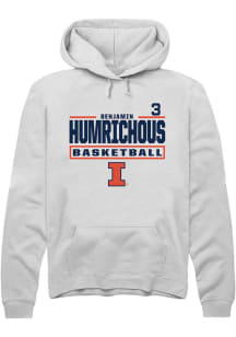 Benjamin Humrichous  Rally Illinois Fighting Illini Mens White NIL Stacked Box Long Sleeve Hoodie