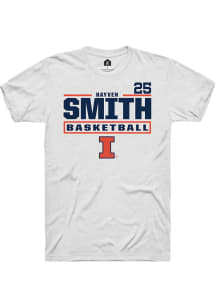 Hayven Smith  Illinois Fighting Illini White Rally NIL Stacked Box Short Sleeve T Shirt