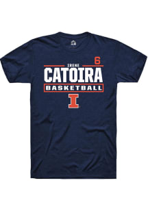 Irene Catoira  Illinois Fighting Illini Navy Blue Rally NIL Stacked Box Short Sleeve T Shirt
