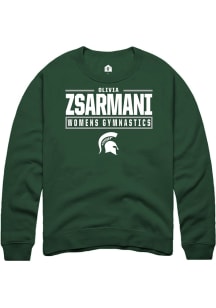 Olivia Zsarmani  Rally Michigan State Spartans Mens Green NIL Stacked Box Long Sleeve Crew Sweatsh..
