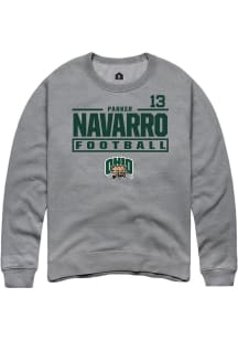 Parker Navarro  Rally Ohio Bobcats Mens Graphite Football NIL Stacked Box Long Sleeve Crew Sweatsh..