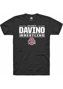Benjamin Davino  Ohio State Buckeyes Black Rally NIL Stacked Box Short Sleeve T Shirt
