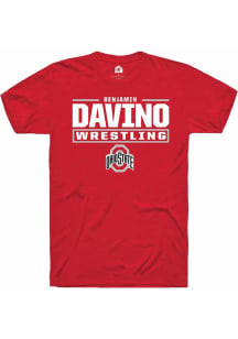 Benjamin Davino  Ohio State Buckeyes Red Rally NIL Stacked Box Short Sleeve T Shirt