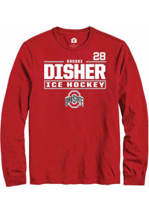 Brooke Disher  Ohio State Buckeyes Red Rally NIL Stacked Box Long Sleeve T Shirt