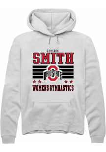 Cameron Smith  Rally Ohio State Buckeyes Mens White NIL Striped Long Sleeve Hoodie