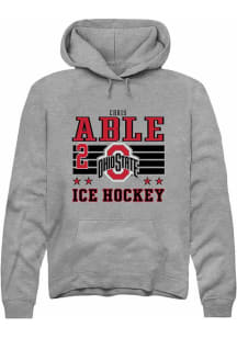 Chris Able  Rally Ohio State Buckeyes Mens Grey NIL Striped Long Sleeve Hoodie