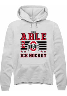 Chris Able  Rally Ohio State Buckeyes Mens White NIL Striped Long Sleeve Hoodie