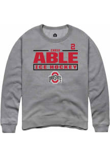 Chris Able  Rally Ohio State Buckeyes Mens Graphite NIL Stacked Box Long Sleeve Crew Sweatshirt
