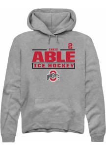 Chris Able  Rally Ohio State Buckeyes Mens Graphite NIL Stacked Box Long Sleeve Hoodie