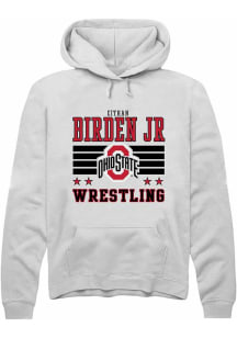e’Than Birden Jr  Rally Ohio State Buckeyes Mens White NIL Striped Long Sleeve Hoodie
