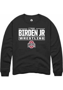 e’Than Birden Jr  Rally Ohio State Buckeyes Mens Black NIL Stacked Box Long Sleeve Crew Sweatshirt