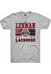 Jack Lehman  Ohio State Buckeyes Ash Rally NIL Striped Short Sleeve T Shirt