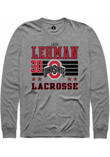 Jack Lehman  Ohio State Buckeyes Grey Rally NIL Striped Long Sleeve T Shirt