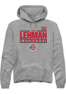 Jack Lehman  Rally Ohio State Buckeyes Mens Graphite NIL Stacked Box Long Sleeve Hoodie