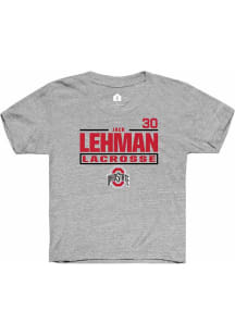 Jack Lehman  Rally Ohio State Buckeyes Youth Grey NIL Stacked Box Short Sleeve T-Shirt
