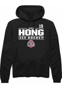 James Hong  Rally Ohio State Buckeyes Mens Black NIL Stacked Box Long Sleeve Hoodie