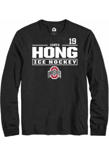 James Hong  Ohio State Buckeyes Black Rally NIL Stacked Box Long Sleeve T Shirt