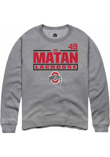 Joe Matan  Rally Ohio State Buckeyes Mens Graphite NIL Stacked Box Long Sleeve Crew Sweatshirt