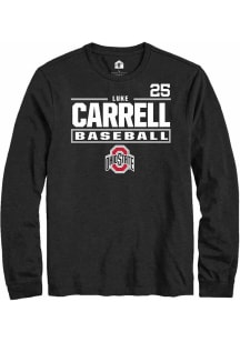 Luke Carrell  Ohio State Buckeyes Black Rally NIL Stacked Box Long Sleeve T Shirt