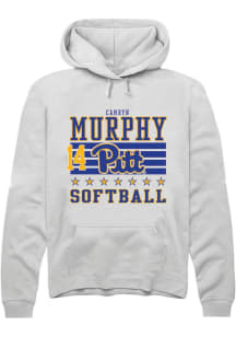 Camryn Murphy  Rally Pitt Panthers Mens White NIL Striped Long Sleeve Hoodie