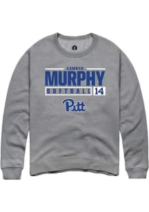 Camryn Murphy  Rally Pitt Panthers Mens Graphite NIL Stacked Box Long Sleeve Crew Sweatshirt