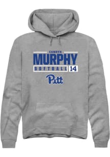 Camryn Murphy  Rally Pitt Panthers Mens Graphite NIL Stacked Box Long Sleeve Hoodie