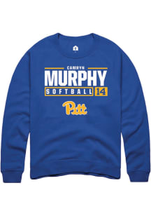 Camryn Murphy  Rally Pitt Panthers Mens Blue NIL Stacked Box Long Sleeve Crew Sweatshirt