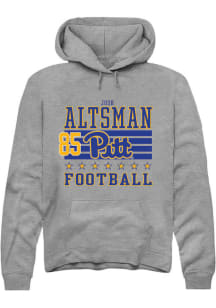 Josh Altsman  Rally Pitt Panthers Mens Grey Football NIL Striped Long Sleeve Hoodie