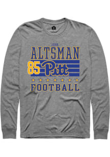 Josh Altsman  Pitt Panthers Grey Rally Football NIL Striped Long Sleeve T Shirt
