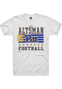 Josh Altsman  Pitt Panthers White Rally Football NIL Striped Short Sleeve T Shirt