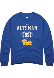 Josh Altsman  Rally Pitt Panthers Mens Blue Football NIL Sport Icon Long Sleeve Crew Sweatshirt