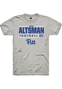 Josh Altsman  Pitt Panthers Ash Rally Football NIL Stacked Box Short Sleeve T Shirt