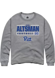 Josh Altsman  Rally Pitt Panthers Mens Graphite Football NIL Stacked Box Long Sleeve Crew Sweatshi..