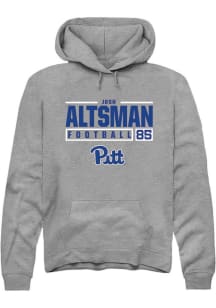 Josh Altsman  Rally Pitt Panthers Mens Graphite Football NIL Stacked Box Long Sleeve Hoodie