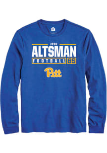 Josh Altsman  Pitt Panthers Blue Rally Football NIL Stacked Box Long Sleeve T Shirt