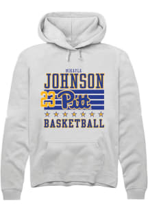 Mikayla Johnson  Rally Pitt Panthers Mens White NIL Striped Long Sleeve Hoodie