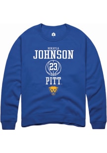 Mikayla Johnson  Rally Pitt Panthers Mens Blue NIL Sport Icon Long Sleeve Crew Sweatshirt