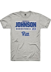 Mikayla Johnson  Pitt Panthers Ash Rally NIL Stacked Box Short Sleeve T Shirt