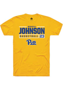 Mikayla Johnson  Pitt Panthers Gold Rally NIL Stacked Box Short Sleeve T Shirt