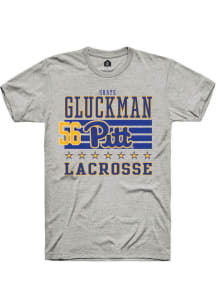 Shaye Gluckman  Pitt Panthers Ash Rally NIL Striped Short Sleeve T Shirt