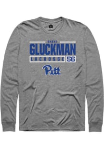 Shaye Gluckman  Pitt Panthers Graphite Rally NIL Stacked Box Long Sleeve T Shirt