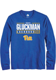 Shaye Gluckman  Pitt Panthers Blue Rally NIL Stacked Box Long Sleeve T Shirt